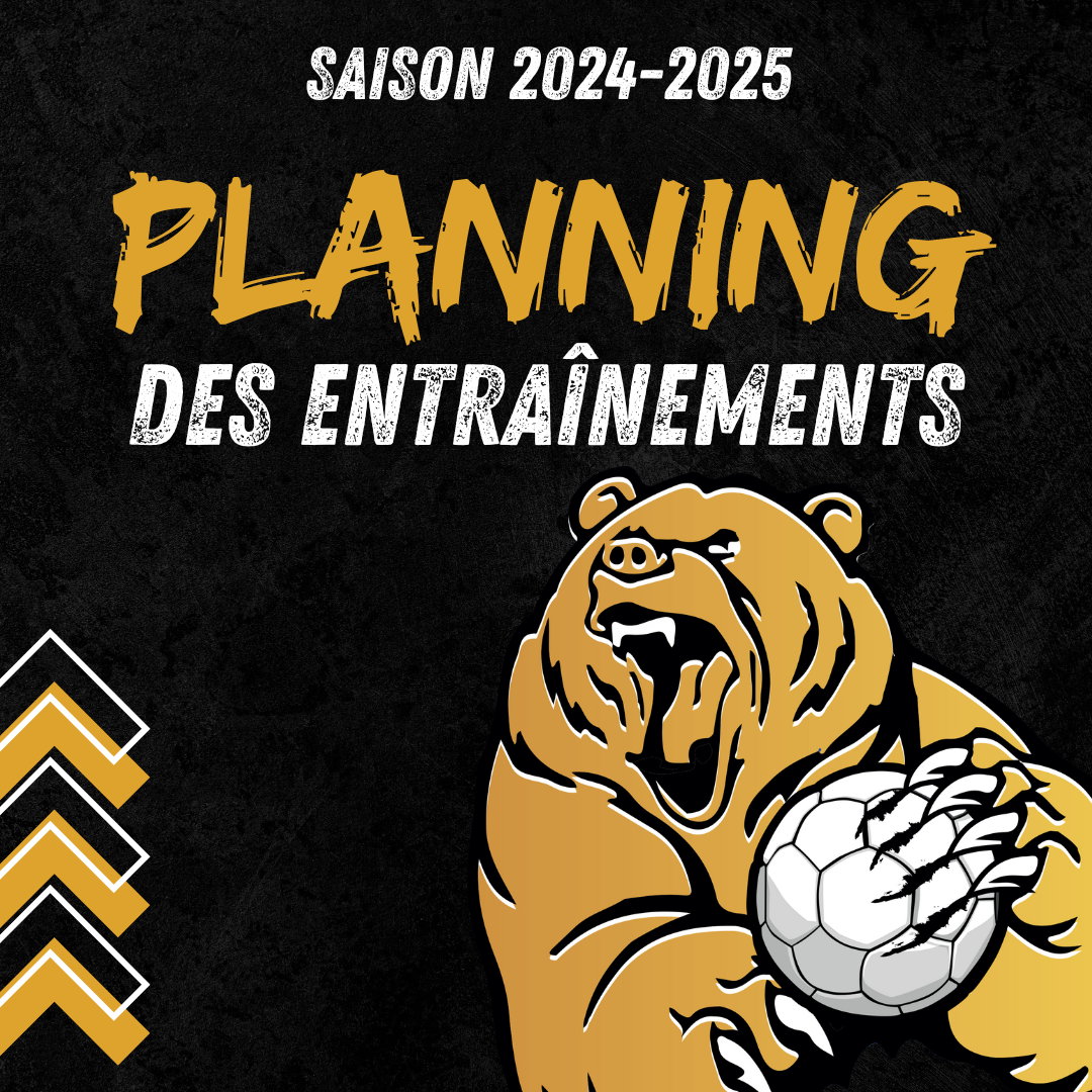 Planning des entraînements – Saison 2024-2025