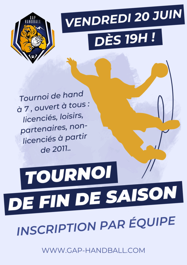 Affiche événement sportif tournoi de handball illustration bleu Affiche événement sportif tournoi de handball illustration bleu