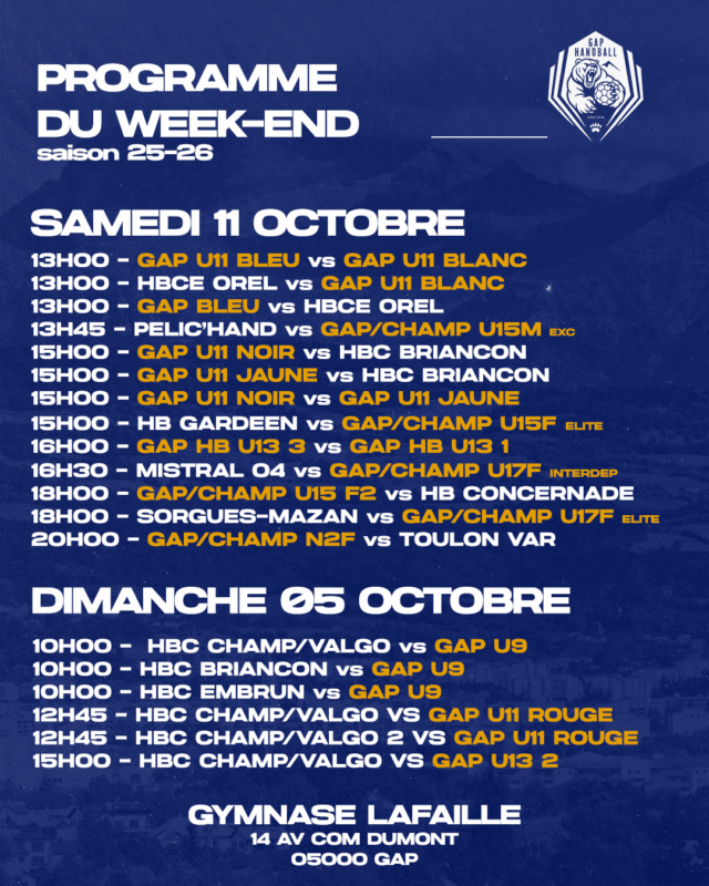 Programme du we 2 Programme du we 2